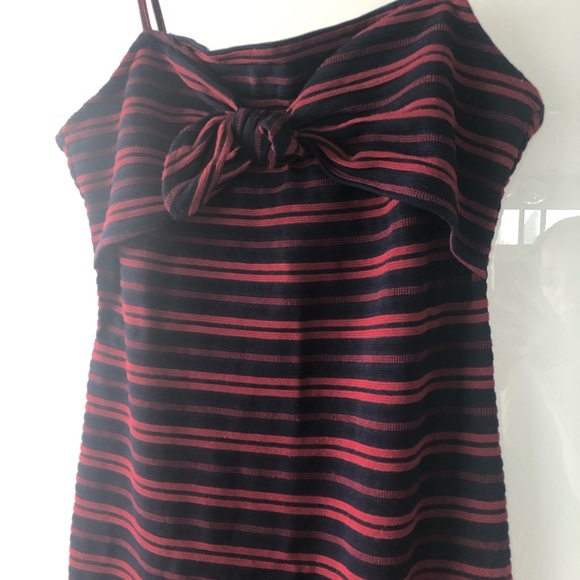 LUSH Striped Blue and Red Mini Dress. Size Large - Picture 3 of 4